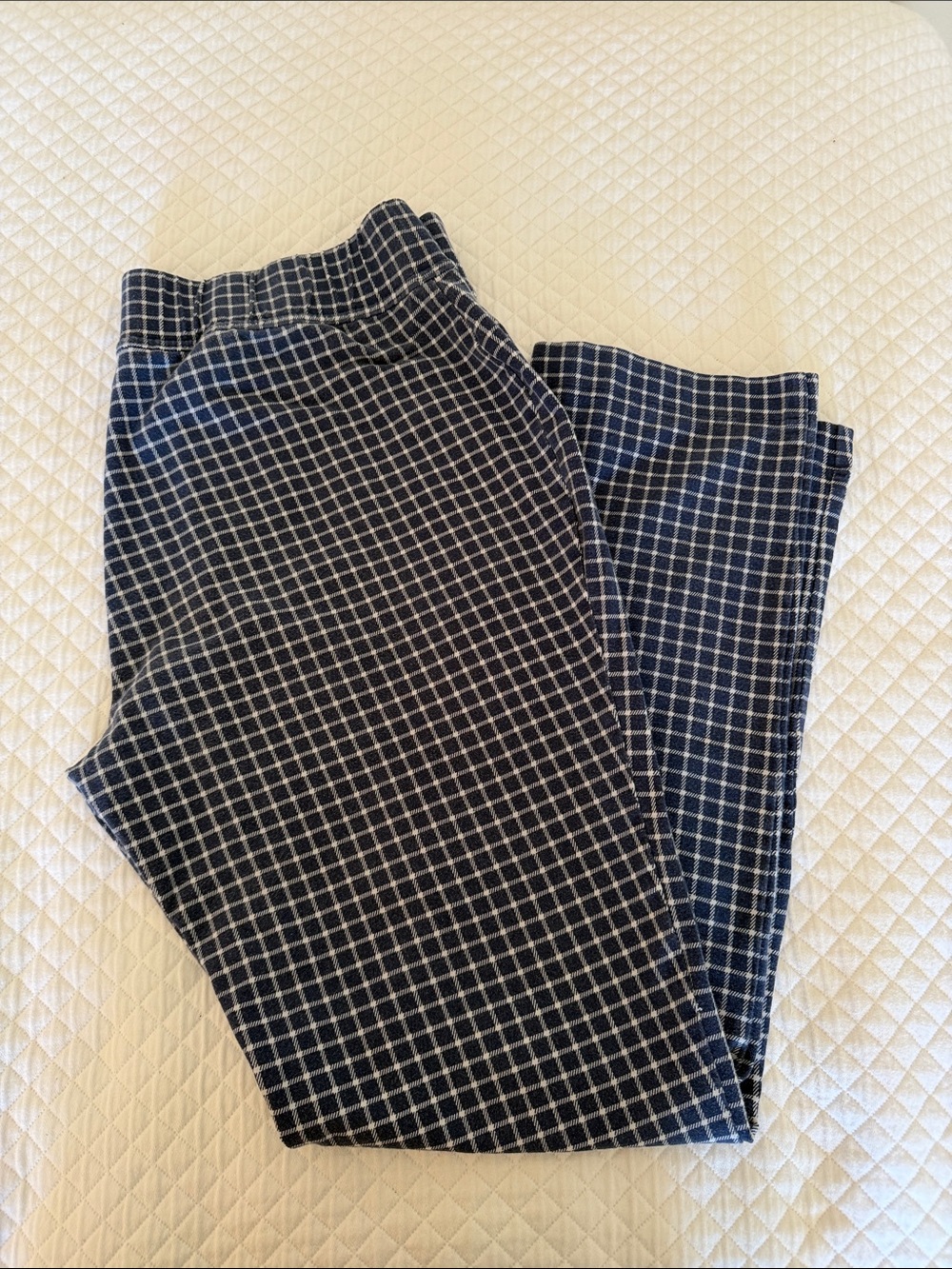 Lands' End Blue and White Plaid Lounge Pants